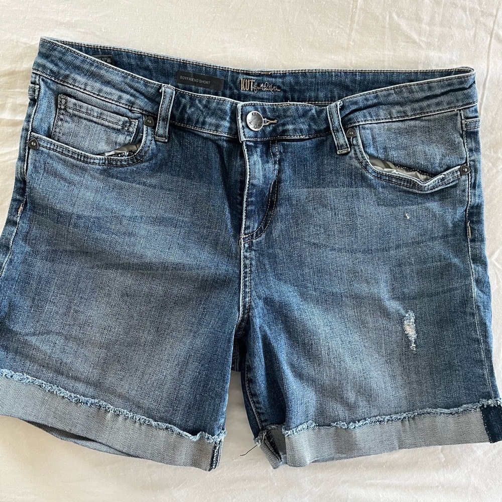 Kut from the Kloth Distressed Blue Jean Shorts